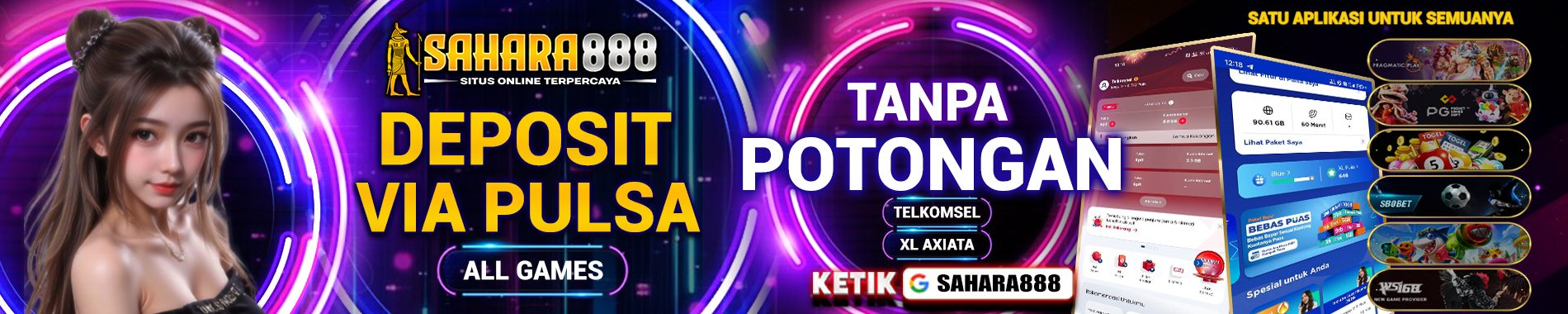 DEPOSIT PULSA TANPA POTONGAN SAHARA888